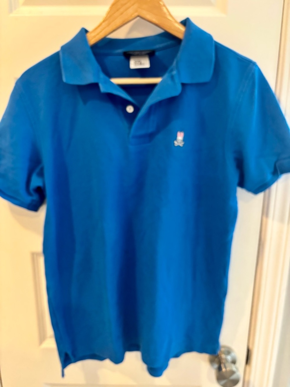 Psycho Bunny Men's Size 5 Medium Embroidered Logo Blue Short Sleeve Polo Shirt